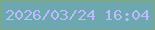 文字の大きさ：2、枠の色：7aa889、背景の色：6da7af、文字の色：babcfe 無料ブログパーツのブログ時計