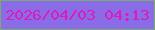 文字の大きさ：2、枠の色：7aa972、背景の色：8a6ce6、文字の色：d91dbd 無料ブログパーツのブログ時計