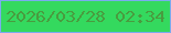 文字の大きさ：1、枠の色：7aabed、背景の色：34d95e、文字の色：499c3f 無料ブログパーツのブログ時計