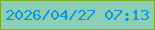 文字の大きさ：4、枠の色：7aac25、背景の色：8bcfb6、文字の色：1094d8 無料ブログパーツのブログ時計