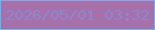 文字の大きさ：5、枠の色：7aade5、背景の色：a671aa、文字の色：8f87d0 無料ブログパーツのブログ時計