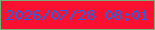 文字の大きさ：2、枠の色：7ab077、背景の色：fb1032、文字の色：2561df 無料ブログパーツのブログ時計