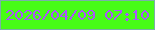 文字の大きさ：3、枠の色：7ab0a8、背景の色：47fc16、文字の色：ac53fd 無料ブログパーツのブログ時計