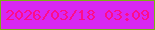 文字の大きさ：5、枠の色：7ab214、背景の色：d827f2、文字の色：fe0d89 無料ブログパーツのブログ時計