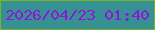 文字の大きさ：2、枠の色：7ab421、背景の色：369194、文字の色：8f16d7 無料ブログパーツのブログ時計