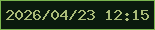 文字の大きさ：1、枠の色：7ab54f、背景の色：0b1a0d、文字の色：abbb78 無料ブログパーツのブログ時計