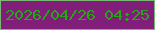 文字の大きさ：3、枠の色：7ab772、背景の色：801e7a、文字の色：23a714 無料ブログパーツのブログ時計