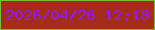 文字の大きさ：3、枠の色：7aba2f、背景の色：a52c18、文字の色：8c1cee 無料ブログパーツのブログ時計