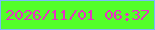 文字の大きさ：4、枠の色：7abafb、背景の色：53fe2a、文字の色：e830c3 無料ブログパーツのブログ時計
