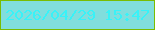 文字の大きさ：5、枠の色：7abc03、背景の色：81dedd、文字の色：39f2f7 無料ブログパーツのブログ時計