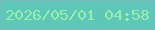 文字の大きさ：5、枠の色：7abcc3、背景の色：5dc8b7、文字の色：98edaf 無料ブログパーツのブログ時計