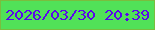 文字の大きさ：5、枠の色：7abd3e、背景の色：51e158、文字の色：5a06ec 無料ブログパーツのブログ時計