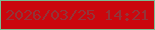 文字の大きさ：4、枠の色：7abd92、背景の色：cb060d、文字の色：933438 無料ブログパーツのブログ時計
