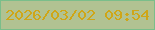 文字の大きさ：3、枠の色：7abe8a、背景の色：b1c292、文字の色：cfa617 無料ブログパーツのブログ時計