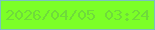 文字の大きさ：5、枠の色：7ac1be、背景の色：7cff27、文字の色：6fdb3b 無料ブログパーツのブログ時計