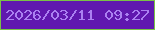 文字の大きさ：2、枠の色：7ac246、背景の色：6018af、文字の色：ab80f1 無料ブログパーツのブログ時計