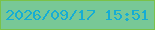 文字の大きさ：3、枠の色：7ac249、背景の色：78c897、文字の色：15add4 無料ブログパーツのブログ時計
