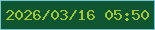 文字の大きさ：2、枠の色：7ac2d2、背景の色：0d5631、文字の色：a6c62e 無料ブログパーツのブログ時計