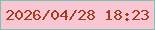 文字の大きさ：2、枠の色：7ac5b2、背景の色：fbc6d4、文字の色：a13e1e 無料ブログパーツのブログ時計