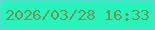 文字の大きさ：3、枠の色：7ac7d7、背景の色：25f4bb、文字の色：6f9654 無料ブログパーツのブログ時計