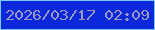 文字の大きさ：5、枠の色：7acaed、背景の色：0b28da、文字の色：9a97c5 無料ブログパーツのブログ時計