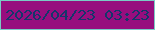 文字の大きさ：4、枠の色：7acbc5、背景の色：970e7e、文字の色：15366b 無料ブログパーツのブログ時計