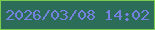 文字の大きさ：3、枠の色：7acc50、背景の色：2c6d59、文字の色：7481de 無料ブログパーツのブログ時計