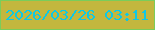 文字の大きさ：4、枠の色：7acd5b、背景の色：c3b73e、文字の色：0ec8e5 無料ブログパーツのブログ時計