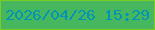 文字の大きさ：5、枠の色：7ace23、背景の色：46b75e、文字の色：0194b5 無料ブログパーツのブログ時計