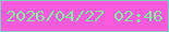 文字の大きさ：1、枠の色：7ad1c0、背景の色：fa5adb、文字の色：8aefa3 無料ブログパーツのブログ時計