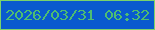 文字の大きさ：1、枠の色：7ad36b、背景の色：095ace、文字の色：4ebd71 無料ブログパーツのブログ時計