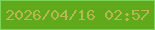 文字の大きさ：1、枠の色：7ad55f、背景の色：60a91a、文字の色：b7b851 無料ブログパーツのブログ時計