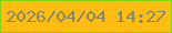 文字の大きさ：5、枠の色：7ad712、背景の色：ffbd12、文字の色：858868 無料ブログパーツのブログ時計