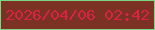 文字の大きさ：3、枠の色：7ad885、背景の色：7b3123、文字の色：d72443 無料ブログパーツのブログ時計