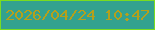 文字の大きさ：2、枠の色：7adc20、背景の色：33a28f、文字の色：b5a01b 無料ブログパーツのブログ時計