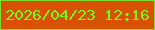 文字の大きさ：3、枠の色：7add32、背景の色：d85105、文字の色：7cf713 無料ブログパーツのブログ時計