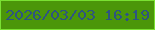 文字の大きさ：5、枠の色：7ae132、背景の色：4b9609、文字の色：2e5481 無料ブログパーツのブログ時計