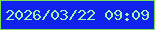 文字の大きさ：2、枠の色：7ae155、背景の色：1022eb、文字の色：9cf5b5 無料ブログパーツのブログ時計