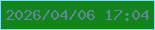文字の大きさ：3、枠の色：7ae2e8、背景の色：12831d、文字の色：62879b 無料ブログパーツのブログ時計
