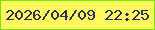 文字の大きさ：4、枠の色：7ae411、背景の色：fef95c、文字の色：29305d 無料ブログパーツのブログ時計