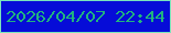 文字の大きさ：3、枠の色：7ae4bc、背景の色：060cd8、文字の色：21b37f 無料ブログパーツのブログ時計