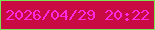 文字の大きさ：4、枠の色：7ae653、背景の色：c90b44、文字の色：fb29df 無料ブログパーツのブログ時計