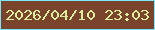 文字の大きさ：5、枠の色：7ae6ff、背景の色：7a432c、文字の色：dbee9d 無料ブログパーツのブログ時計