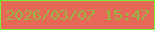 文字の大きさ：4、枠の色：7aef3b、背景の色：e66957、文字の色：99b645 無料ブログパーツのブログ時計
