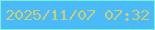 文字の大きさ：4、枠の色：7af0d9、背景の色：4abaf8、文字の色：c8cf76 無料ブログパーツのブログ時計
