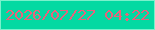 文字の大きさ：3、枠の色：7af1cc、背景の色：04d9a2、文字の色：e7637c 無料ブログパーツのブログ時計