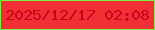 文字の大きさ：2、枠の色：7af240、背景の色：f13035、文字の色：cb011d 無料ブログパーツのブログ時計