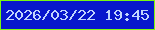 文字の大きさ：1、枠の色：7af70f、背景の色：0817cc、文字の色：c1d5fd 無料ブログパーツのブログ時計