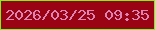 文字の大きさ：2、枠の色：7af710、背景の色：990313、文字の色：dc85b4 無料ブログパーツのブログ時計