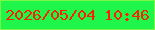 文字の大きさ：5、枠の色：7af745、背景の色：1ff54a、文字の色：f82303 無料ブログパーツのブログ時計